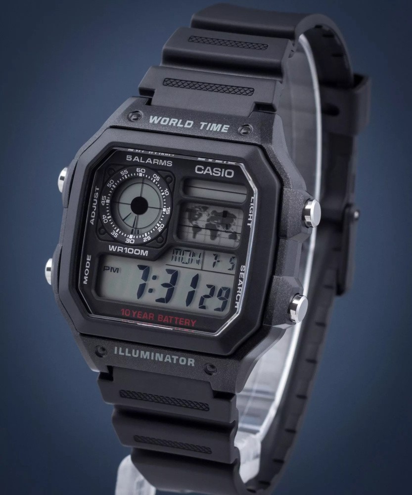 Casio Digitaal Heren Horloge Zwart AE-1200WH-1CVEF | -NL