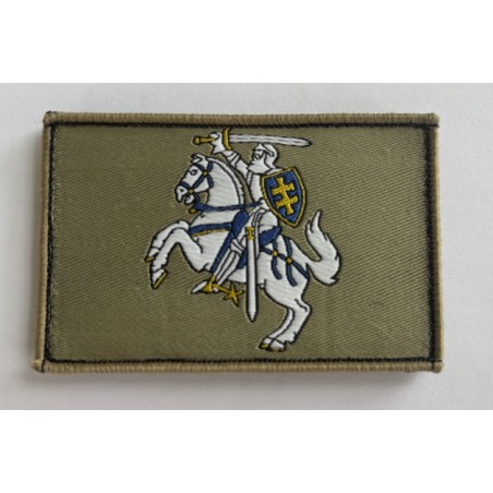 Woven VYTIS patch sand/white