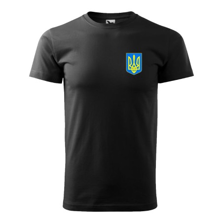 Marškinėliai su Ukrainos herbu (juoda)