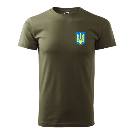 Marškinėliai su Ukrainos herbu (žalia)