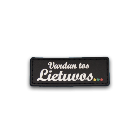 Antsiuvas PVC "Vardan tos Lietuvos" (juoda)