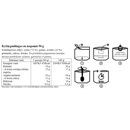 Tactical Foodpack ryžių pudingas su uogomis 90g