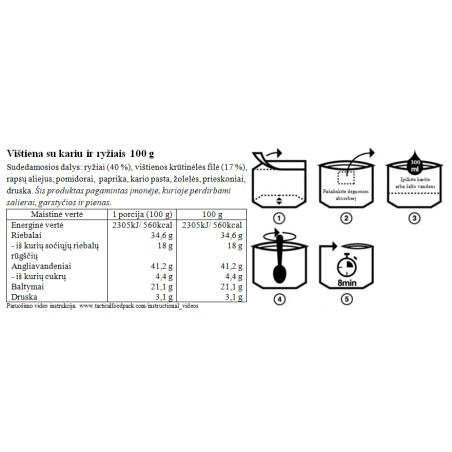 Tactical Foodpack vištiena su ryžiais 100g