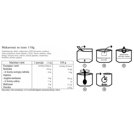 Tactical Foodpack tunas ir makaronai 110g