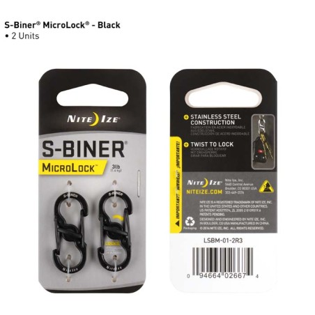 NITE-IZE karabinas S-Biner MicroLock (2vnt)