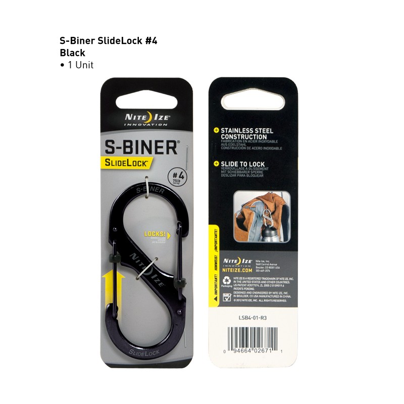 NITE-IZE karabinas S-Biner Slidelock 4 (juoda) NITE-IZE karabinas S-Biner Slidelock 4 (juoda)