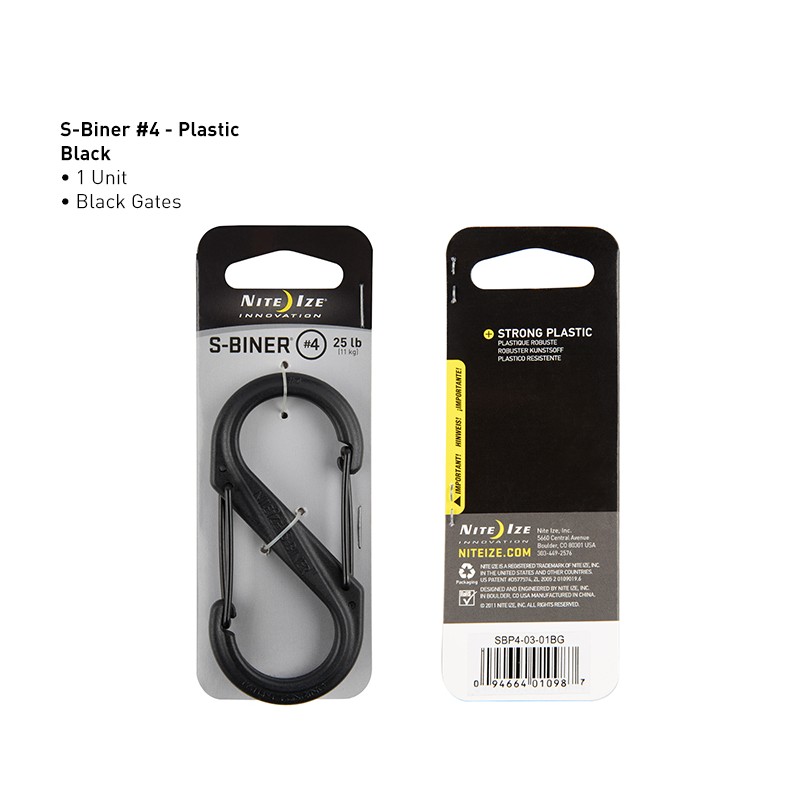 NITE-IZE plastik. karabinas SBP4 (juoda) NITE-IZE plastik. karabinas SBP4 (juoda)