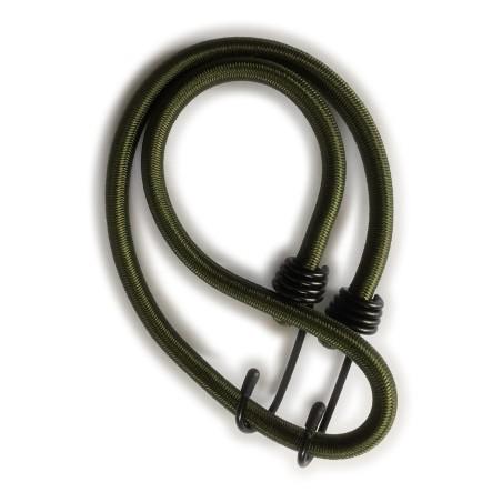 Elastinė tvirtinimo virvė su kabliukais (70cm) žalia
