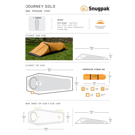 Palapinė SNUGPAK Journey Solo (oranž.)