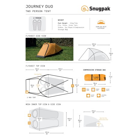 Palapinė SNUGPAK Journey Duo (oranž.)